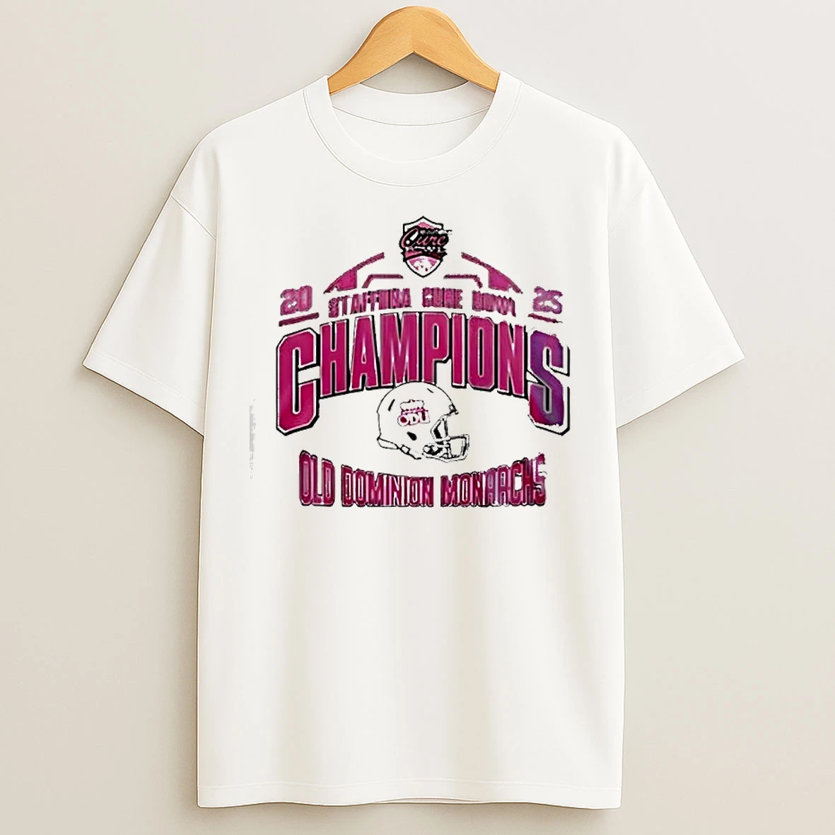 Classic Old Dominion Monarchs Champions Staffdna Cure Bowl 2025 Championship T Shirts