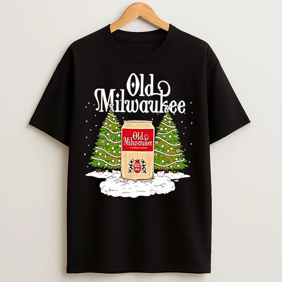 Classic Old Milwaukee Trees Happy Holidays T Shirts