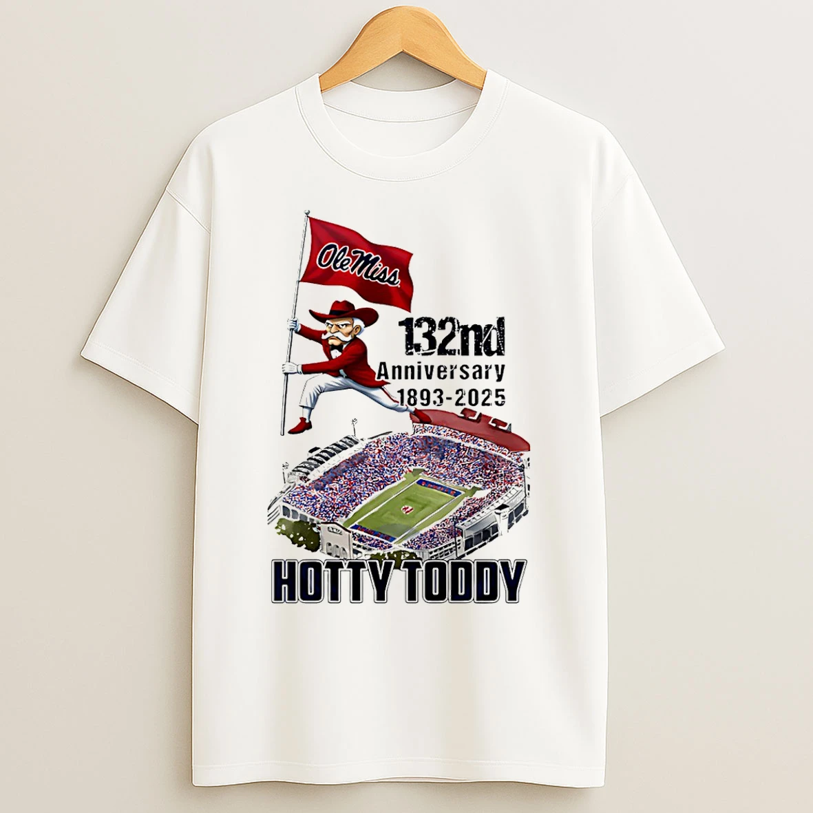 Classic Ole Miss Rebels 132rd Anniversary 1893 2025 Hotty Toddy Mascot T Shirts