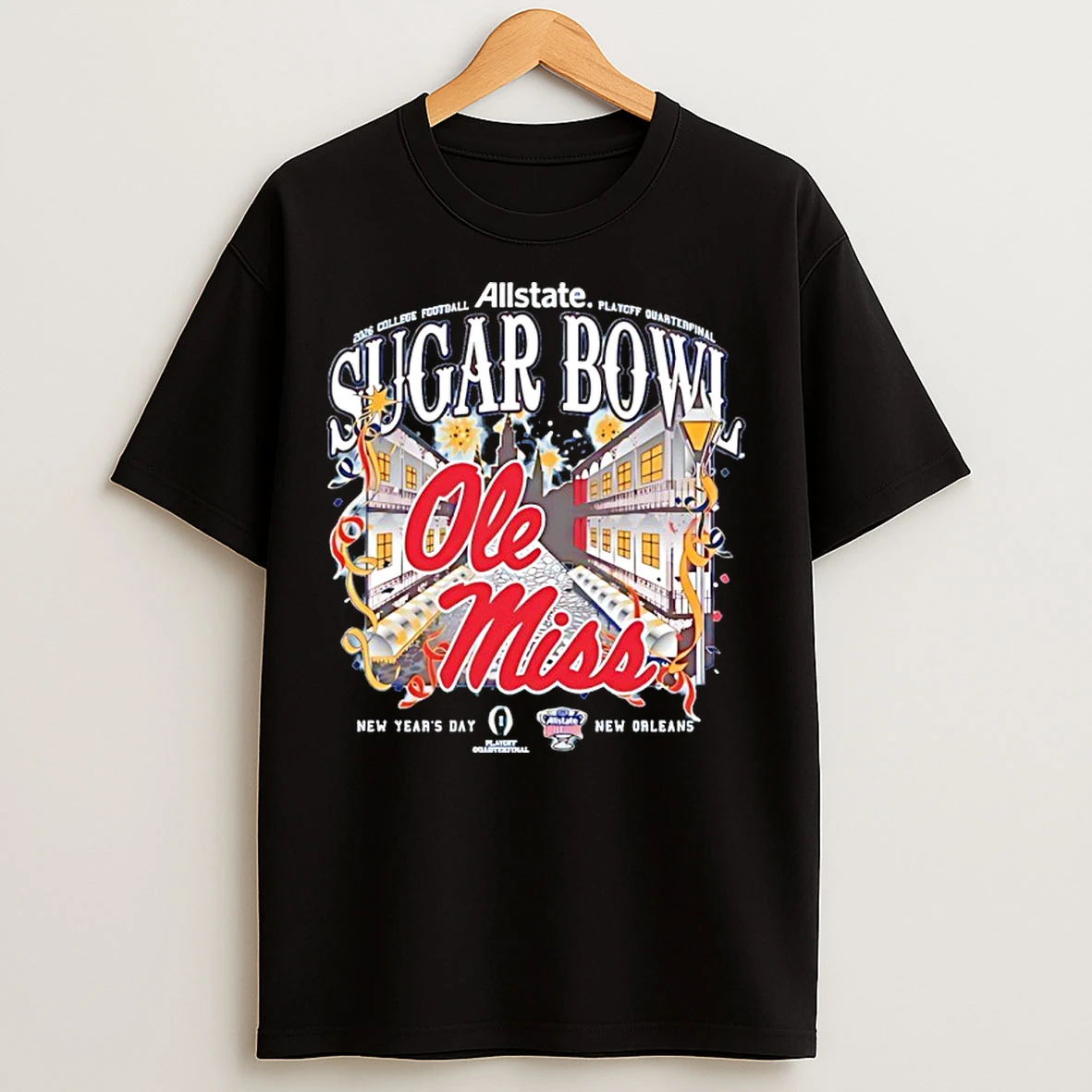 Classic Ole Miss Rebels 2025 26 College Football Playoff Sugar Bowl Simple Nola T Shirts