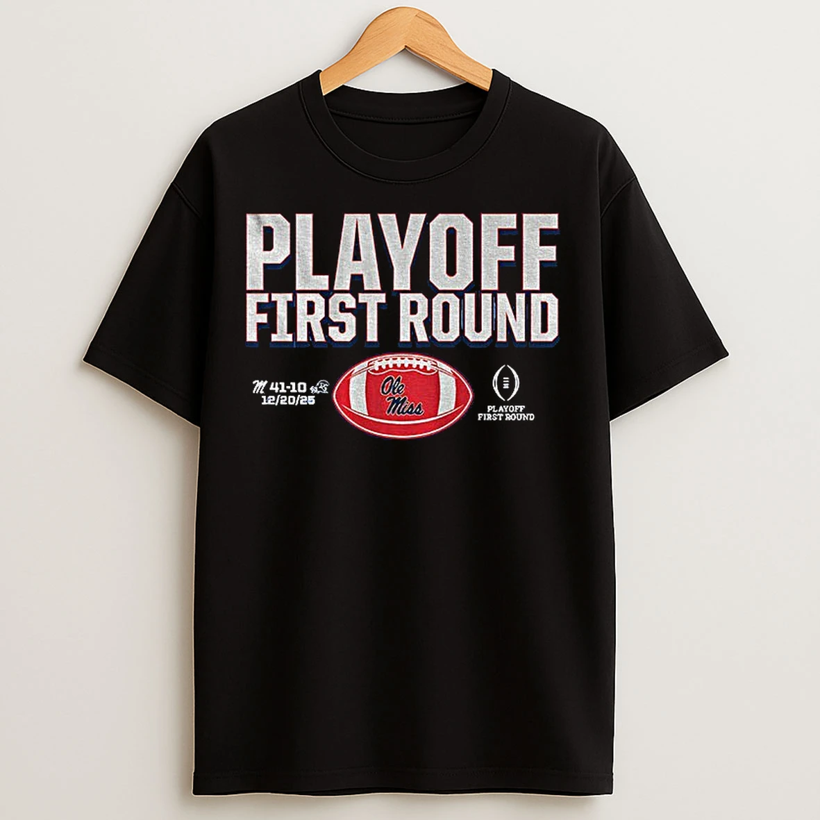 Classic Ole Miss Rebels 2025 Cfp Playoff First Round Winner T Shirts