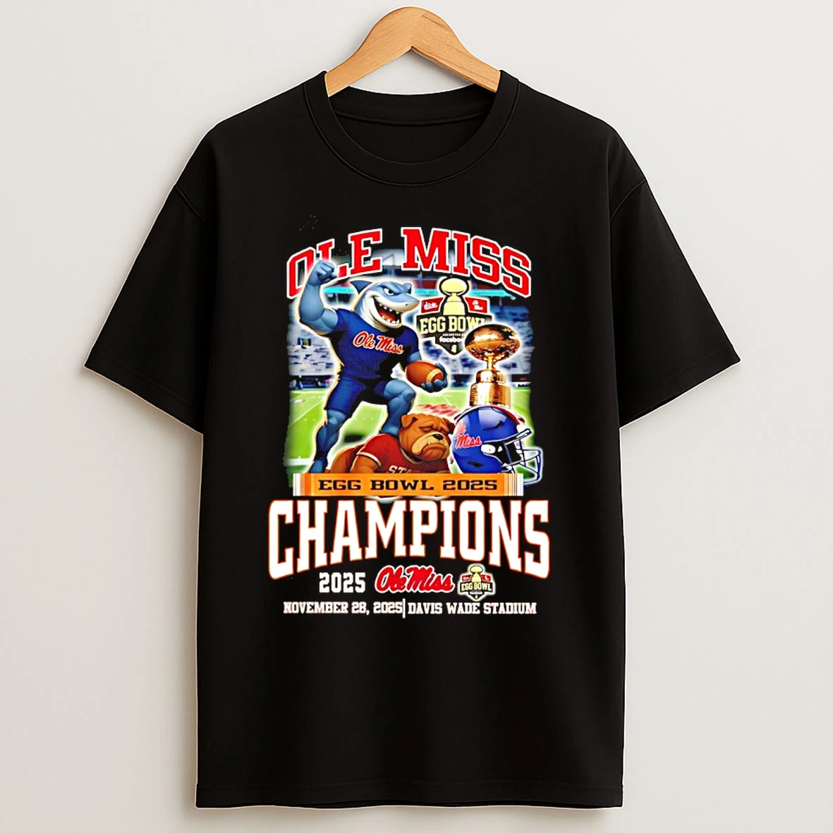 Classic Ole Miss Rebels 2025 Egg Bowl Champions Mascot T Shirts
