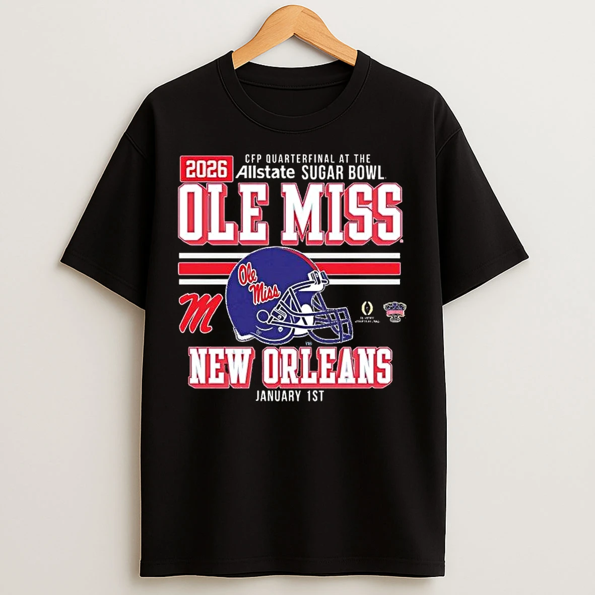 Classic Ole Miss Rebels 2026 Cfp Quarterfinal Allstate Sugar Bowl New Orleans T Shirts