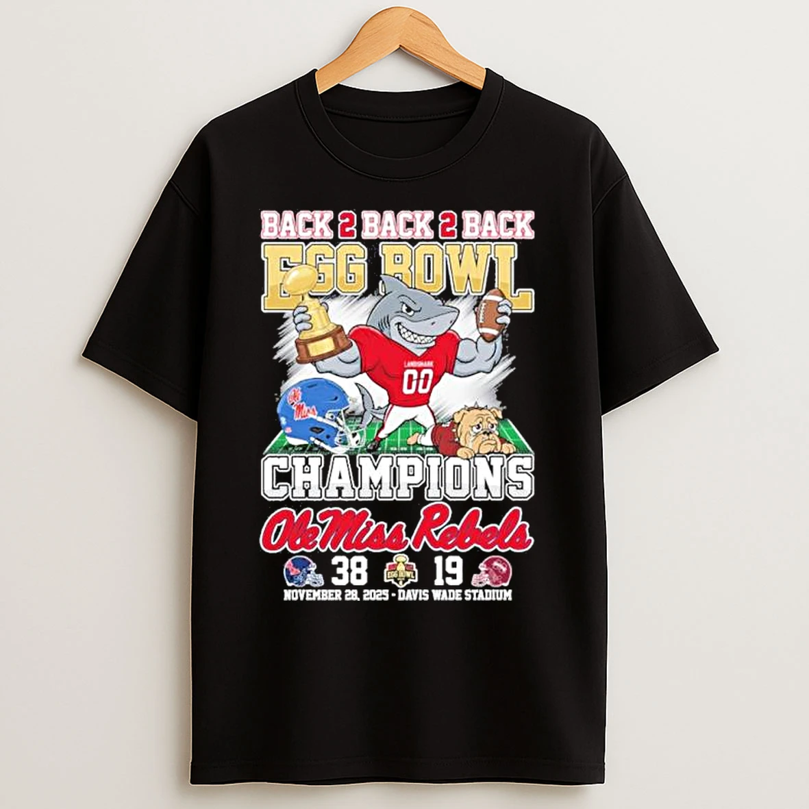 Classic Ole Miss Rebels Beat Mississippi State Back 2 Back 2 Back The Egg Bowl Champions T Shirts