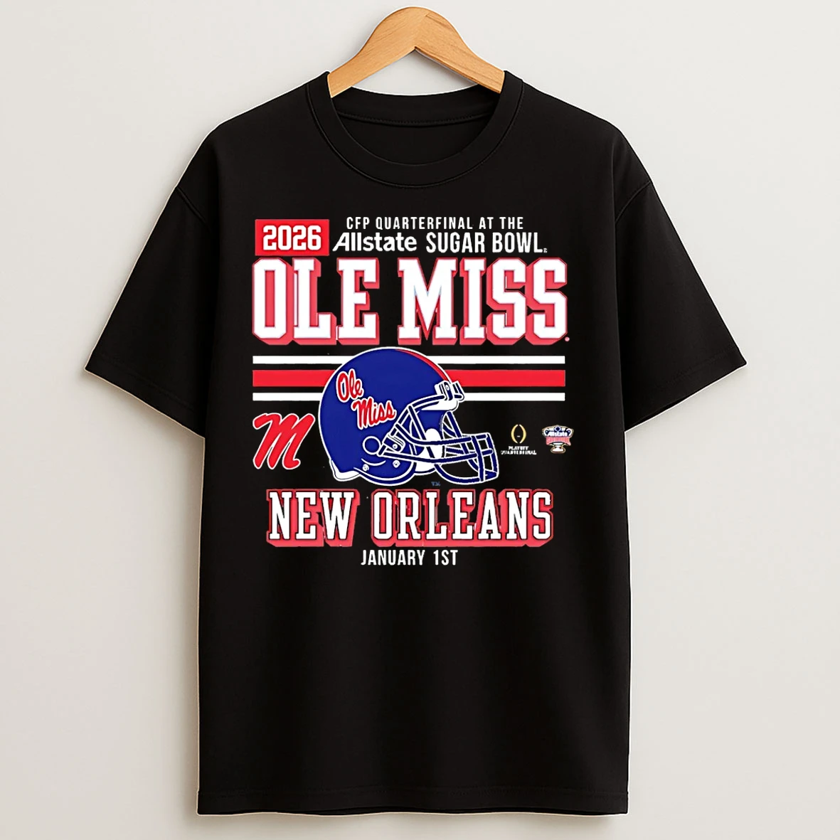 Classic Ole Miss Rebels Cfp 2026 Sugar Bowl Bound Helmet Classic T Shirts