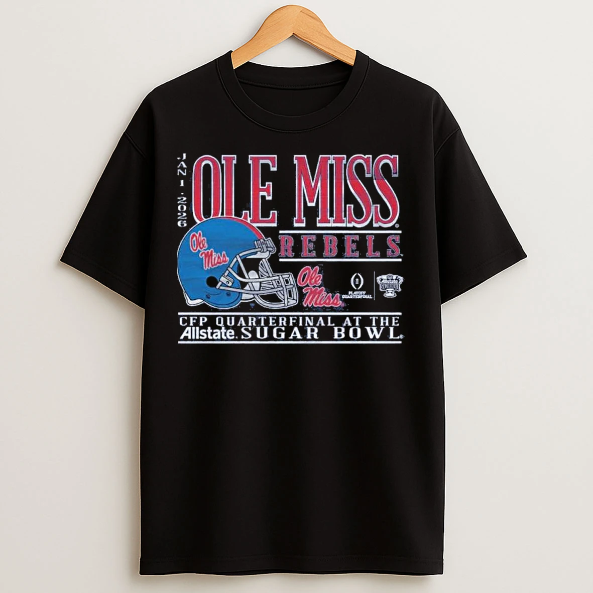 Classic Ole Miss Rebels Football 2025 Sugar Bowl Bound Helmet T Shirts