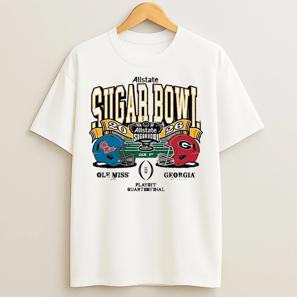 Classic Ole Miss Rebels Football 2025 Sugar Bowl Bound Vs Georgia Bulldogs T Shirts