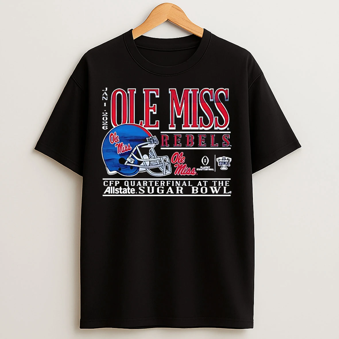 Classic Ole Miss Rebels Football 2026 Sugar Bowl Bound Helmet Vintage T Shirts