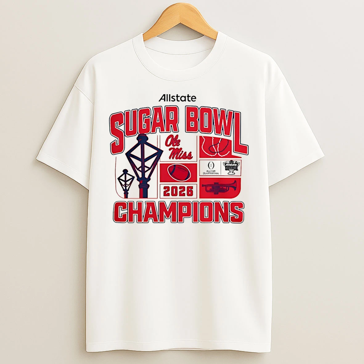 Classic Ole Miss Rebels Football 2026 Sugar Bowl Champions T Shirts