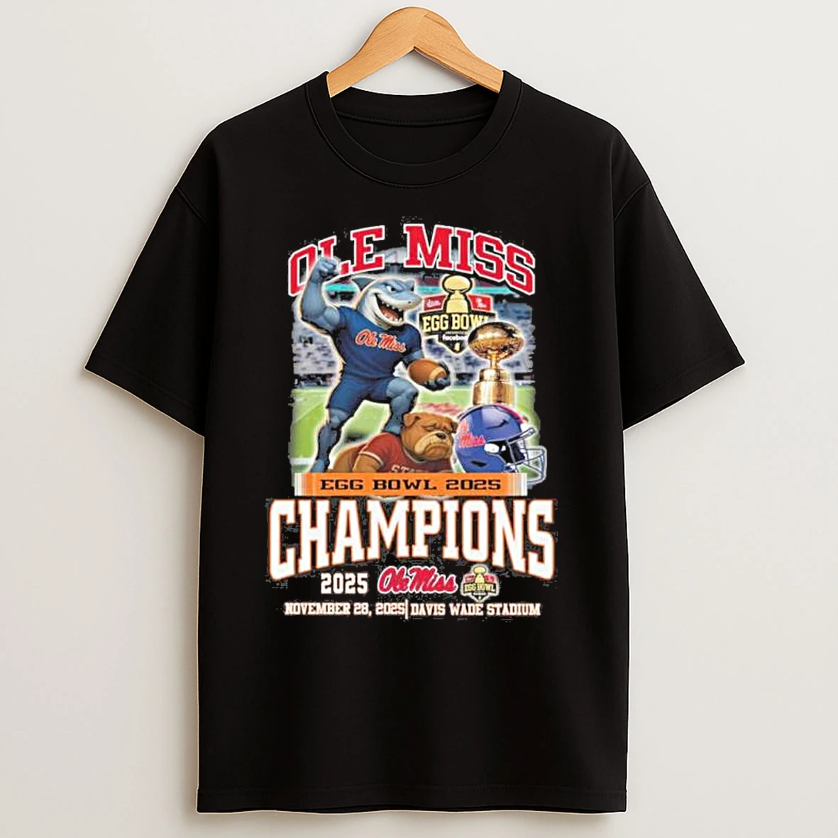 Classic Ole Miss Rebels Mascot Egg Bowl 2025 Champions T Shirts