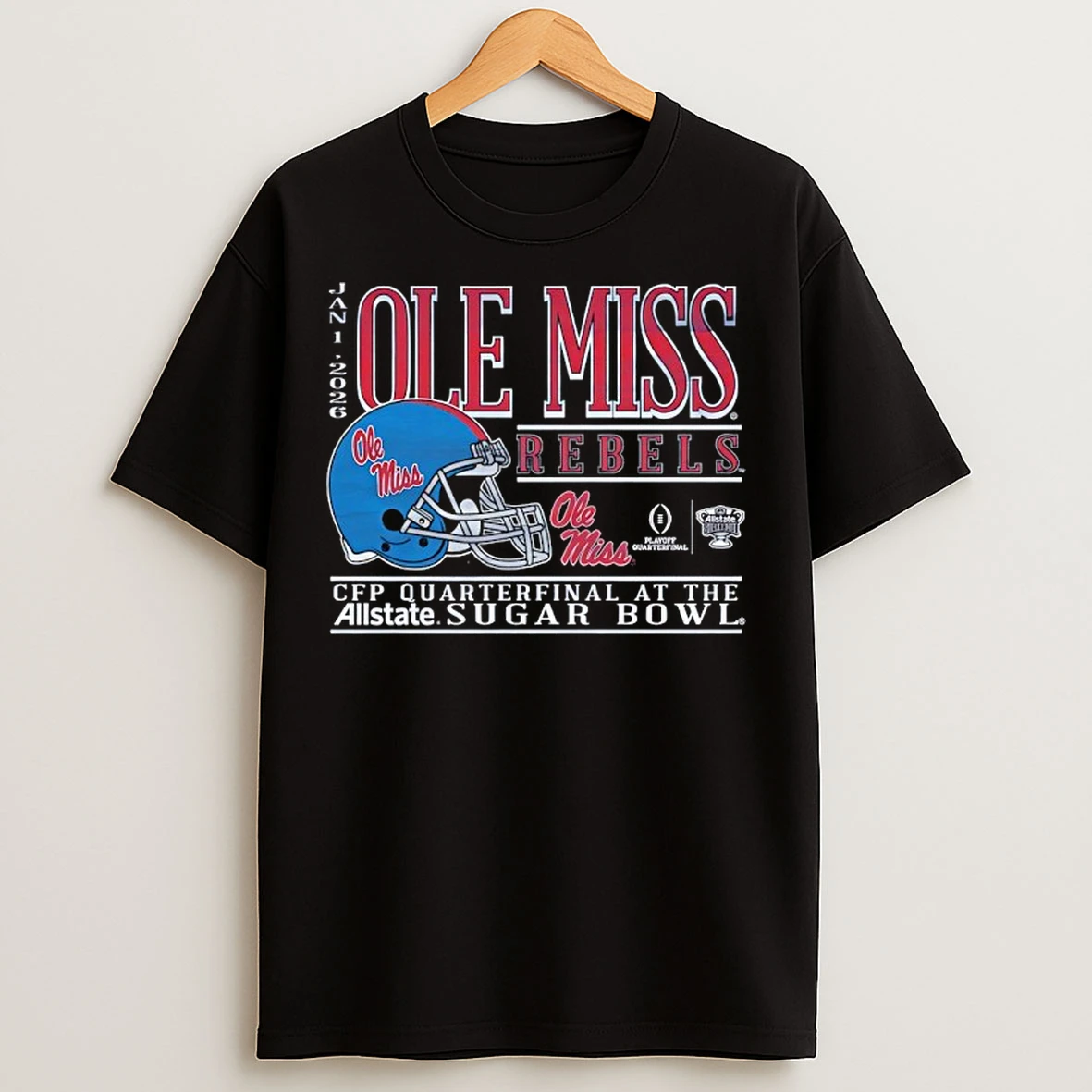 Classic Ole Miss Rebels Football 2025 Allstate Sugar Bowl Cfp Quarterfinal Helmet T Shirts