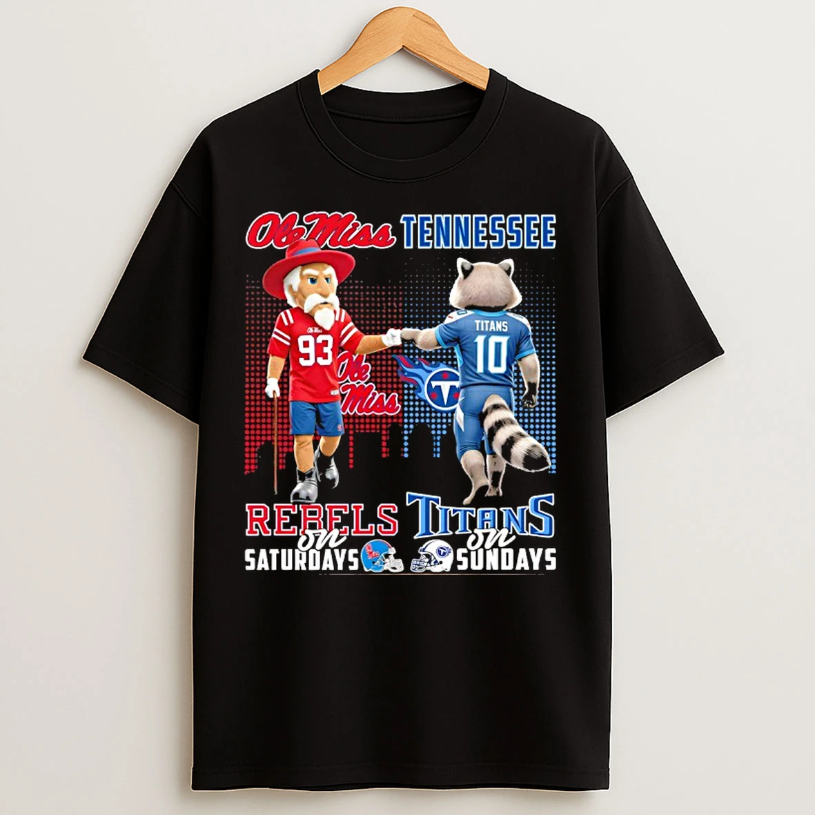 Classic Ole Miss Rebels On Saturdays X Tennessee Titans On Sundays Mascot T Shirts