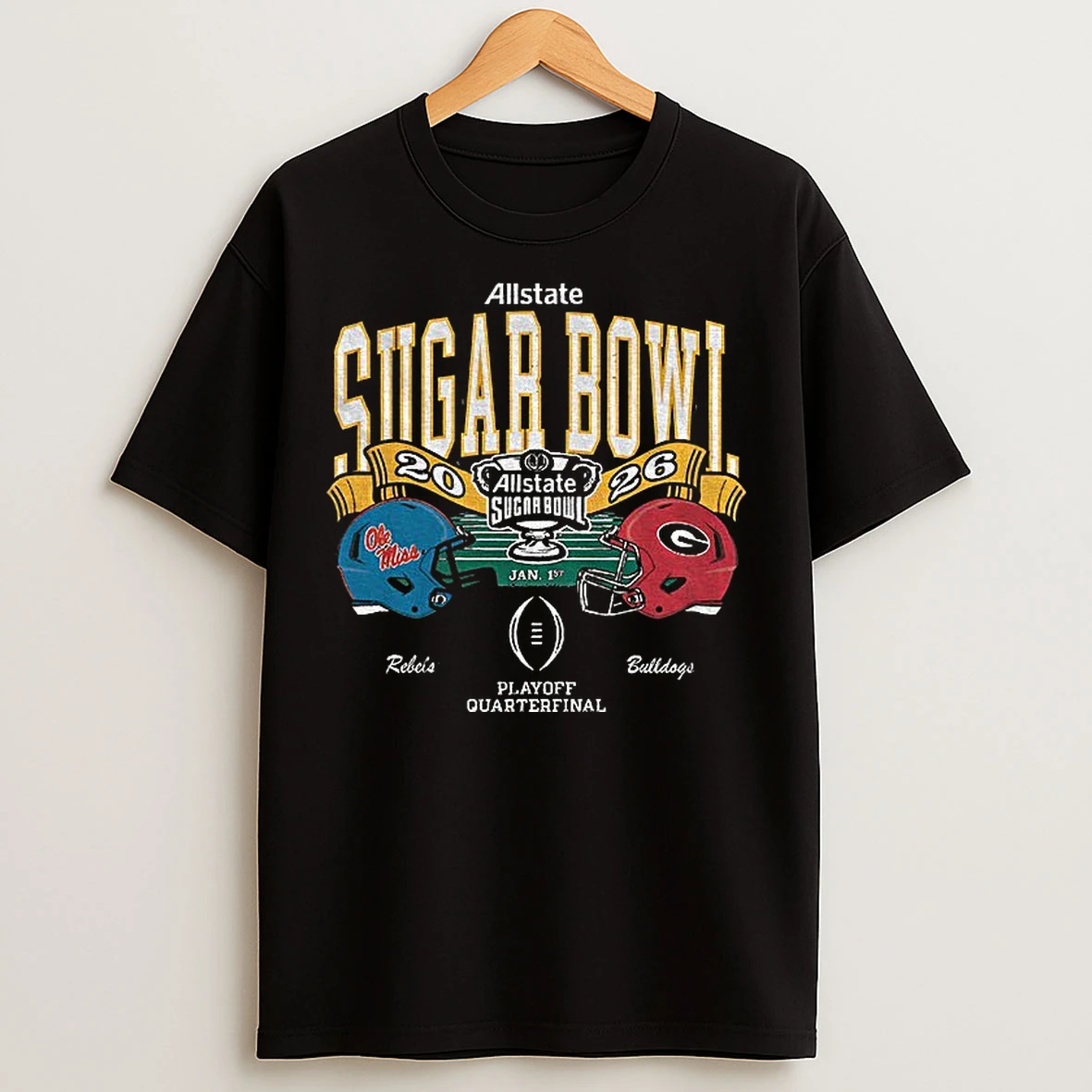 Classic Ole Miss Rebels Vs Georgia Bulldogs Allstate Sugar Bowl Playoff Quarterfinal T Shirts
