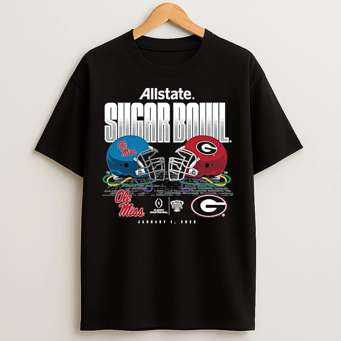 Classic Ole Miss Rebels Vs Georgia Bulldogs 2026 Allstate Sugar Bowl Head To Head T Shirts
