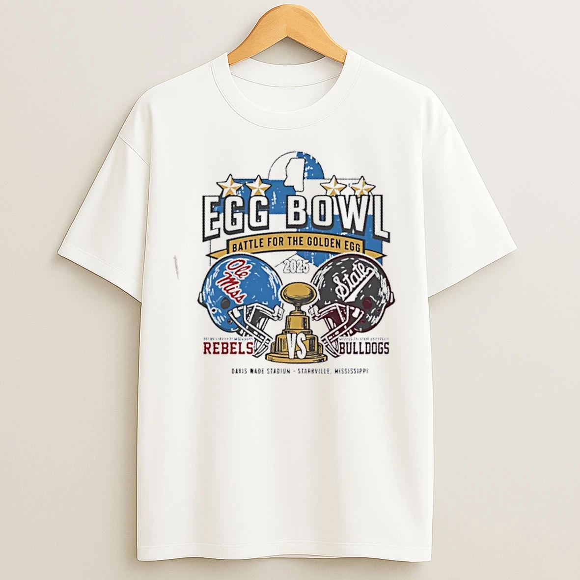 Classic Ole Miss Rebels Vs Mississippi State Bulldogs 2025 Egg Bowl Battle For The Golden Egg T Shirts