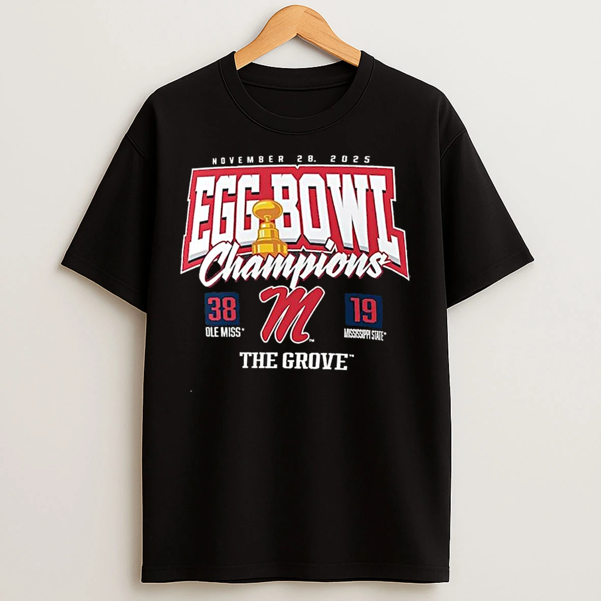 Classic Ole Miss Rebels Vs Mississippi State Bulldogs 2025 Egg Bowl Champions Score T Shirts