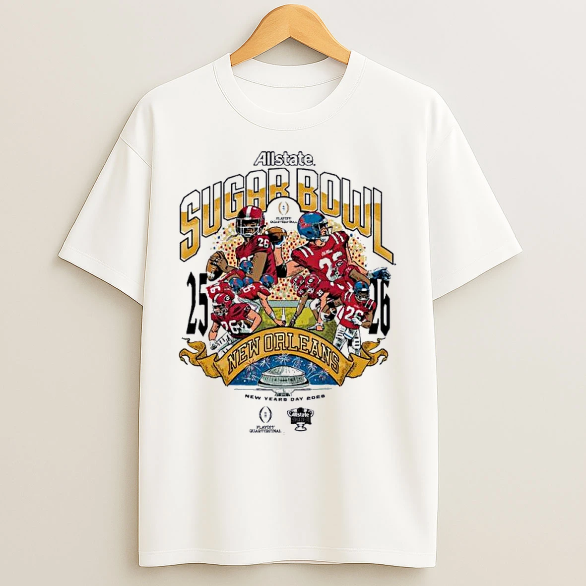 Classic Ole Miss Vs Georgia 2026 Allstate Sugar Bowl Adult T Shirts