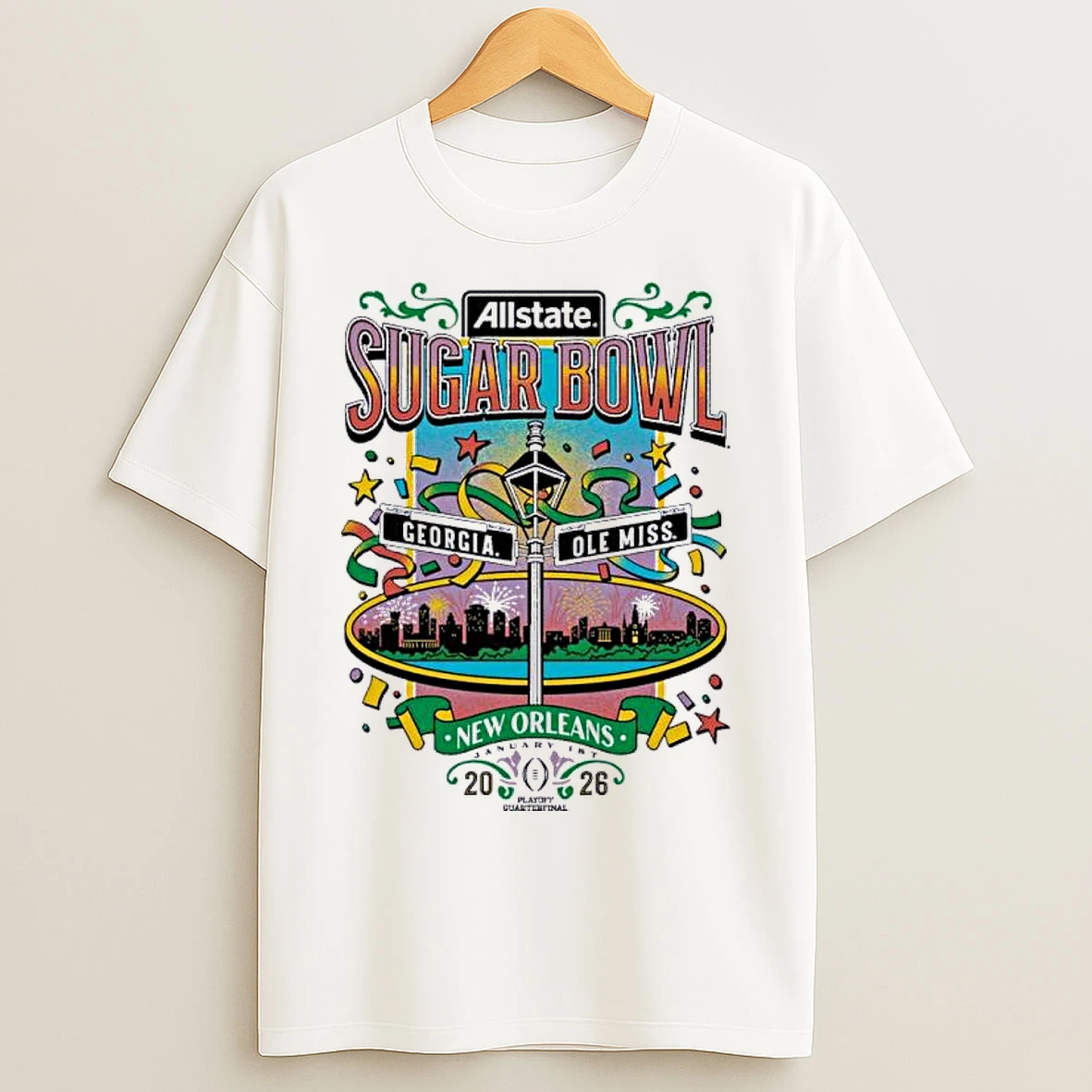 Classic Ole Miss Vs Georgia 2026 Allstate Sugar Bowl Nola Adult T Shirts