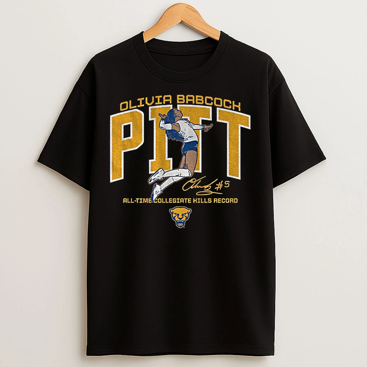 Classic Olivia Babcock Queen Of Kills Pittsburgh Panthers Volleyball All Time Collegiate Kills Record Signature T Shirts