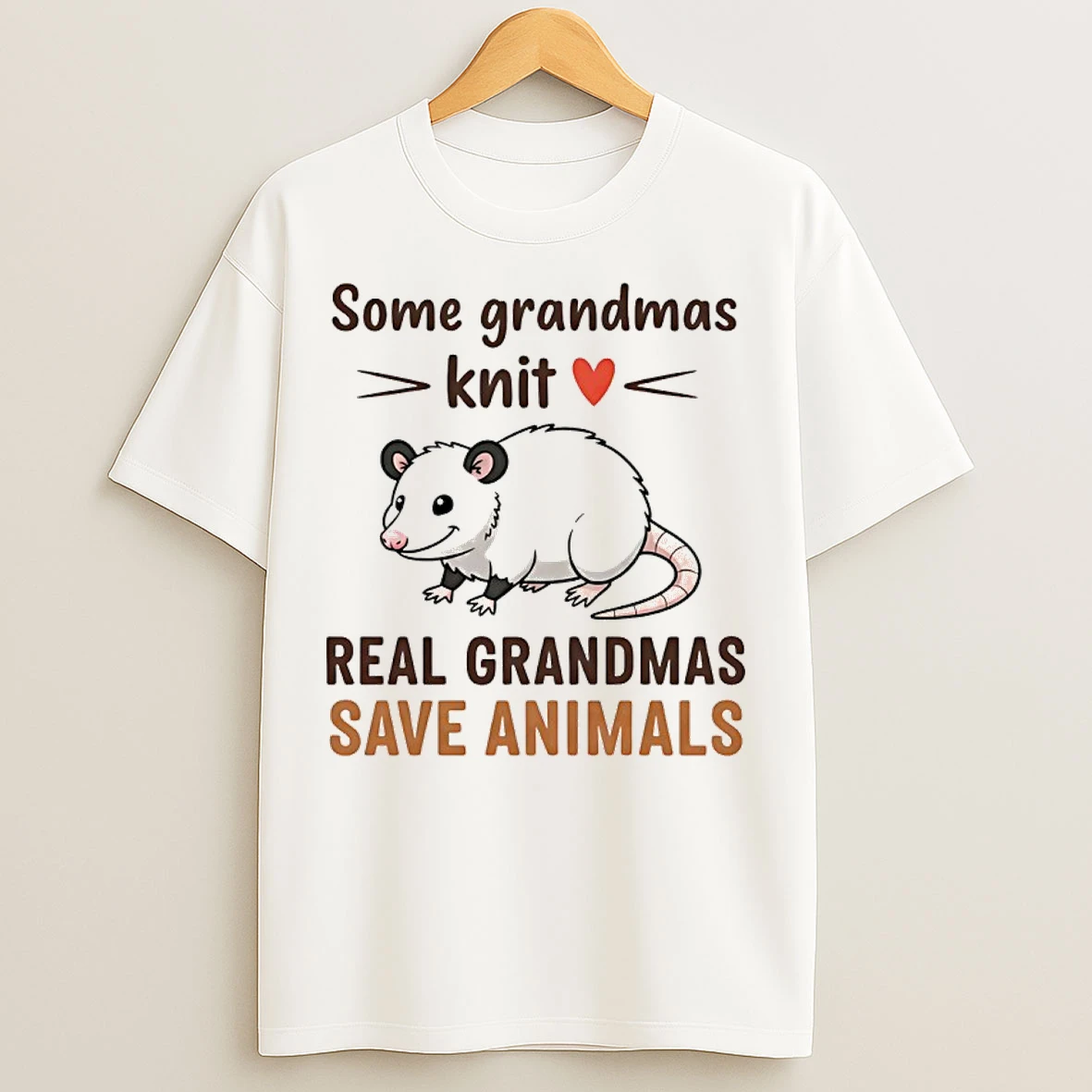 Classic Opossum Some Grandmas Knit Real Grandmas Save Animals T Shirts