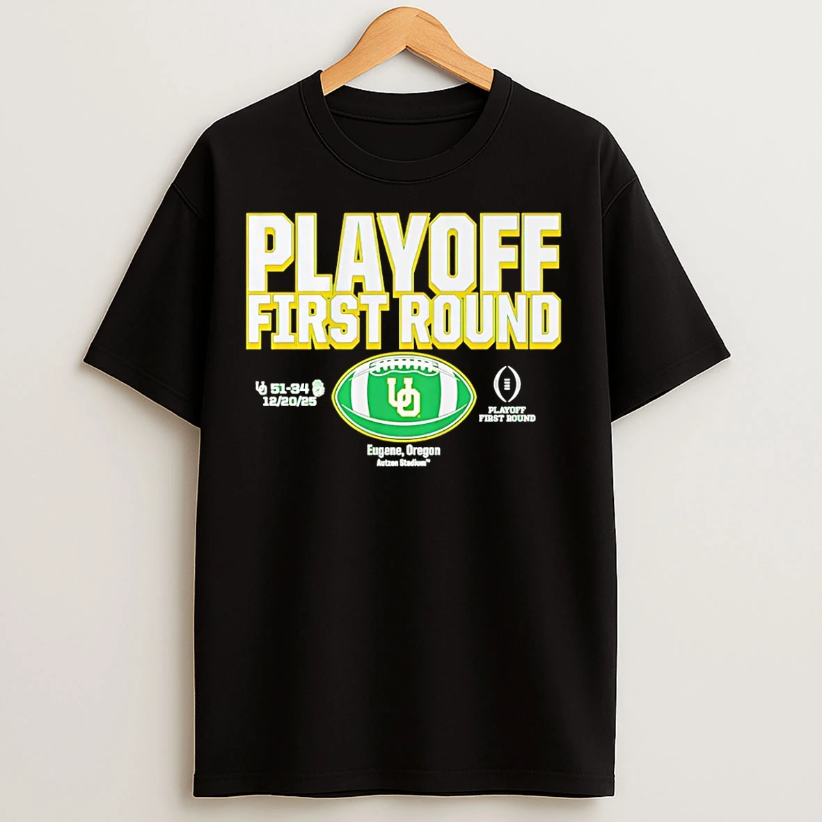 Classic Oregon Ducks 2025 Cfp First Round Winner 51 34 Score T Shirts