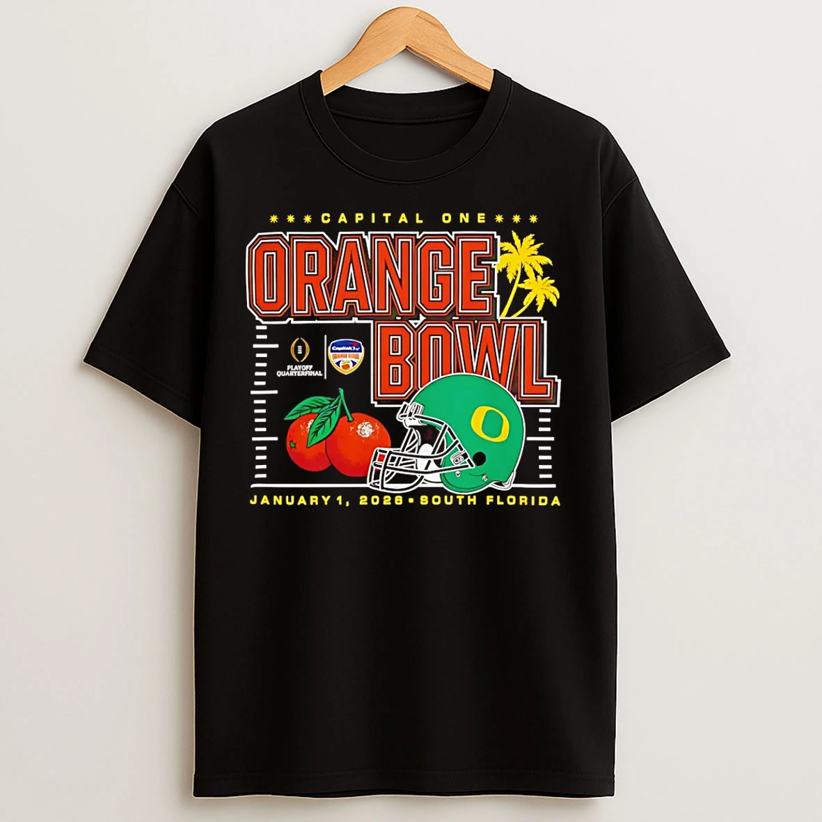 Classic Oregon Ducks 2026 Orange Bowl Helmet T Shirts