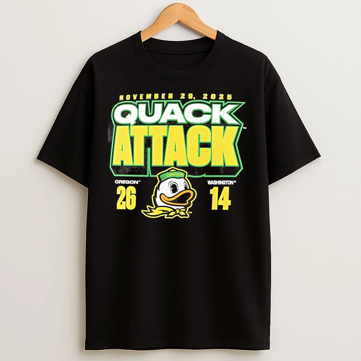 Classic Oregon Ducks 26 14 Washington Huskies 2025 Quack Attack T Shirts