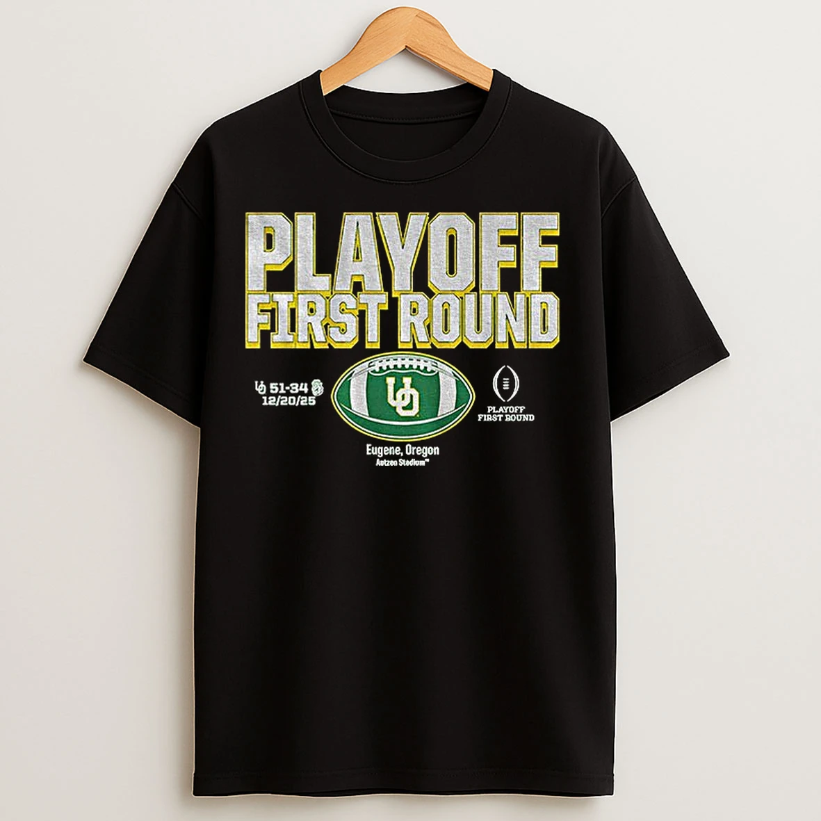 Classic Oregon Ducks Football 2025 Cfp Playoff First Round Winner T Shirts