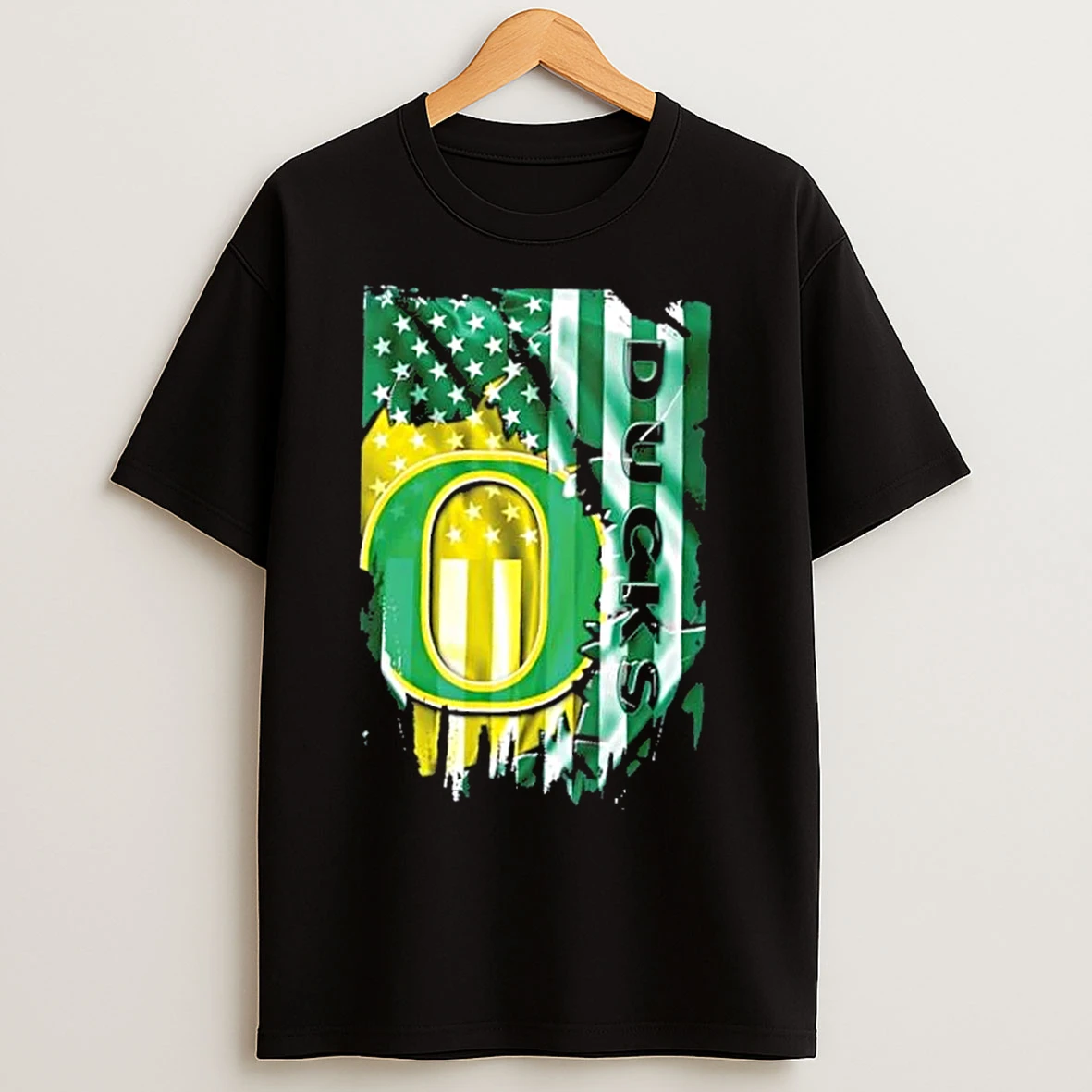 Classic Oregon Ducks Football X American Flag T Shirts