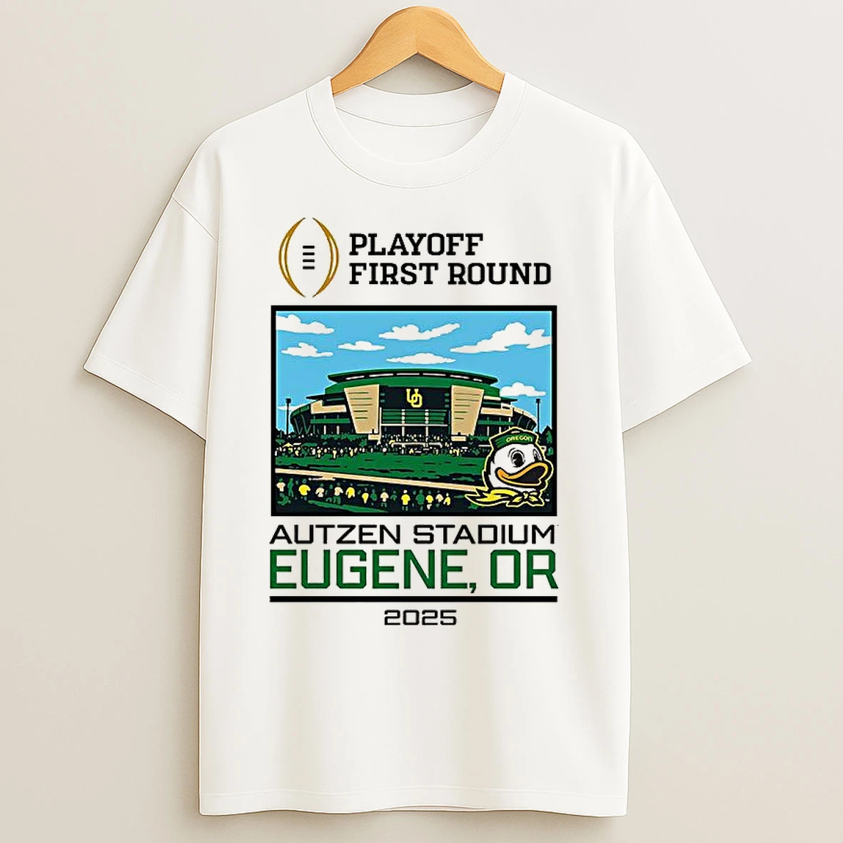 Classic Oregon Ducks Ncaa Cfp 2025 First Round Live From Autzen Stadium T Shirts