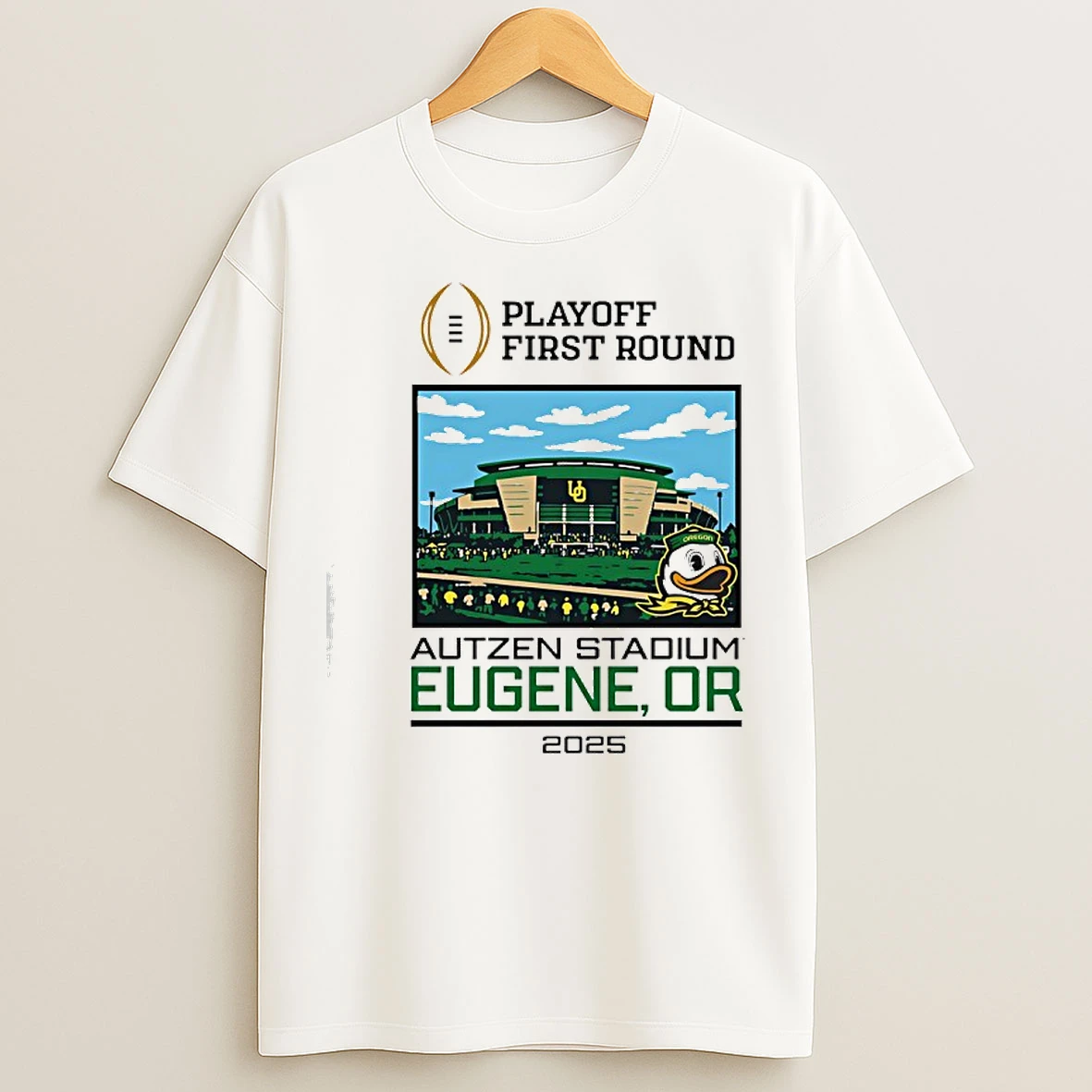 Classic Oregon Ducks Playoff First Round Autzen Stadium 2025 T Shirts