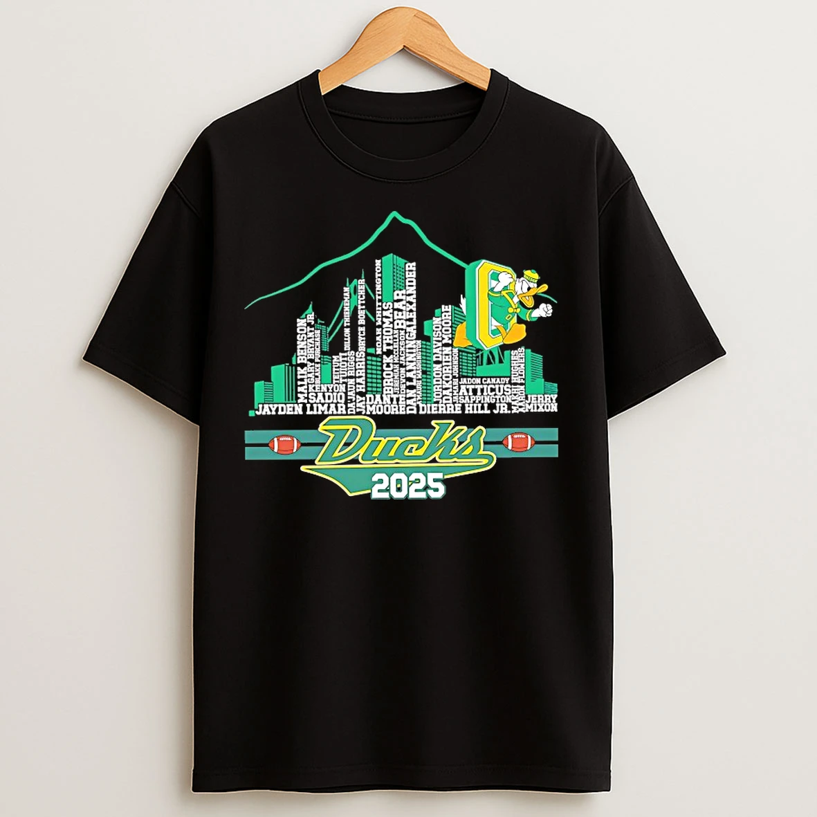 Classic Oregon Ducks Skyline City Players Name 2025 T Shirts