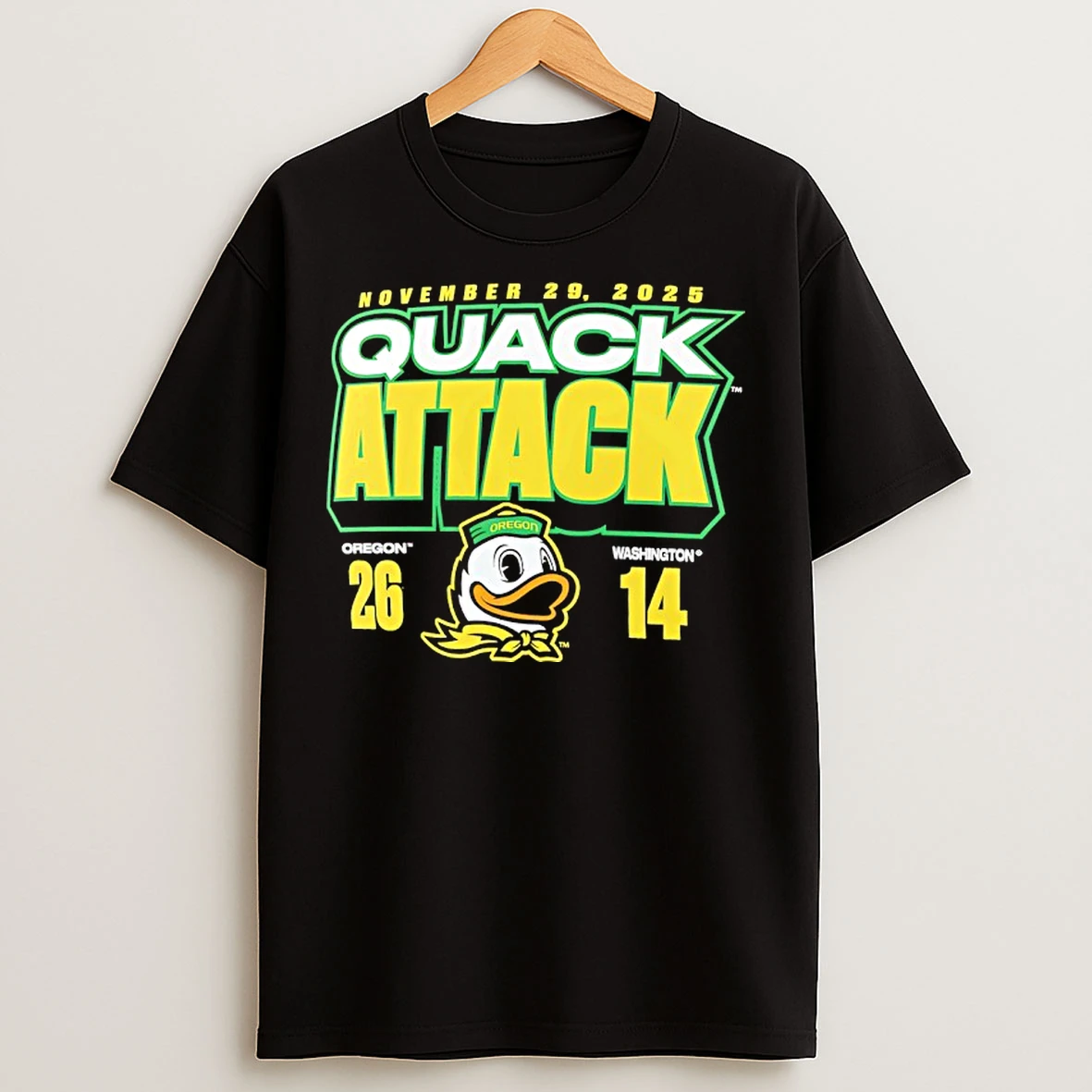 Classic Oregon Ducks Vs Washington Huskies Quack Attack 2025 T Shirts