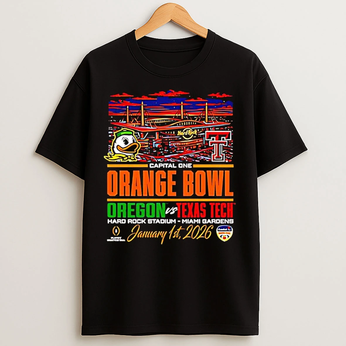 Classic Oregon Ducks Vs Texas Tech Orange Bowl Capital One T Shirts