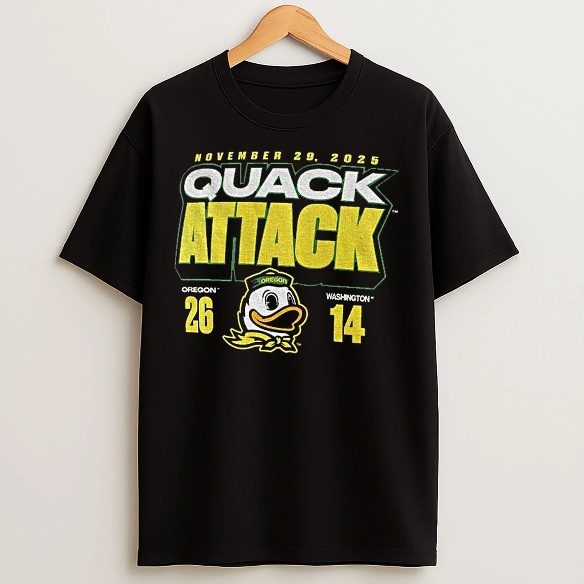 Classic Oregon Ducks Vs Washington Huskies 2025 Score Quack Attack 26 14 T Shirts