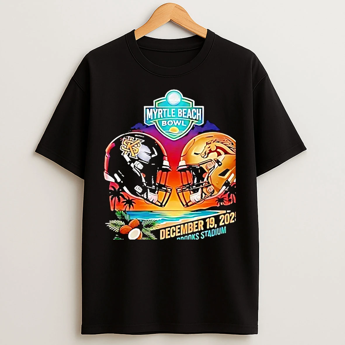 Classic Owls Vs Broncos 2025 Myrtle Beach Bowl Helmets Christmas T Shirts