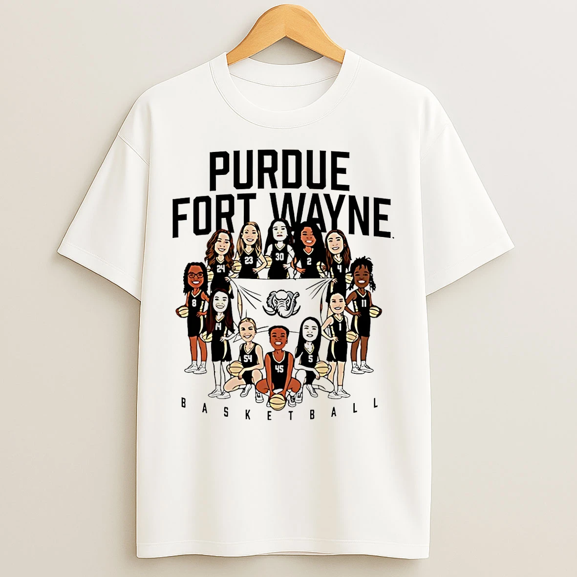 Classic Pfw Womens Basketball Ncaa Team Caricature 25 26 T Shirts