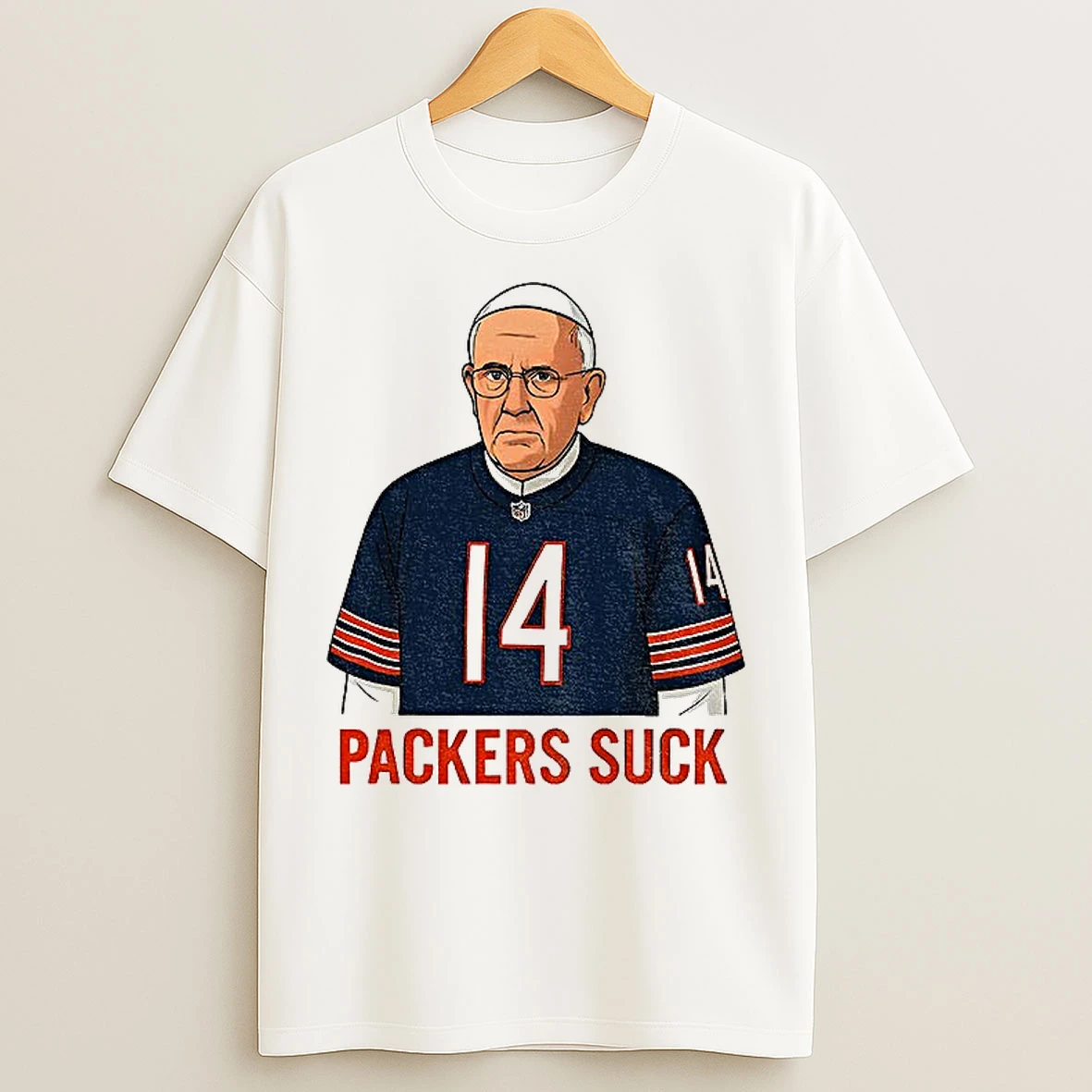 Classic Packers Suck Pope Da Pope Chicago Bears Football Thanksgiving T Shirts