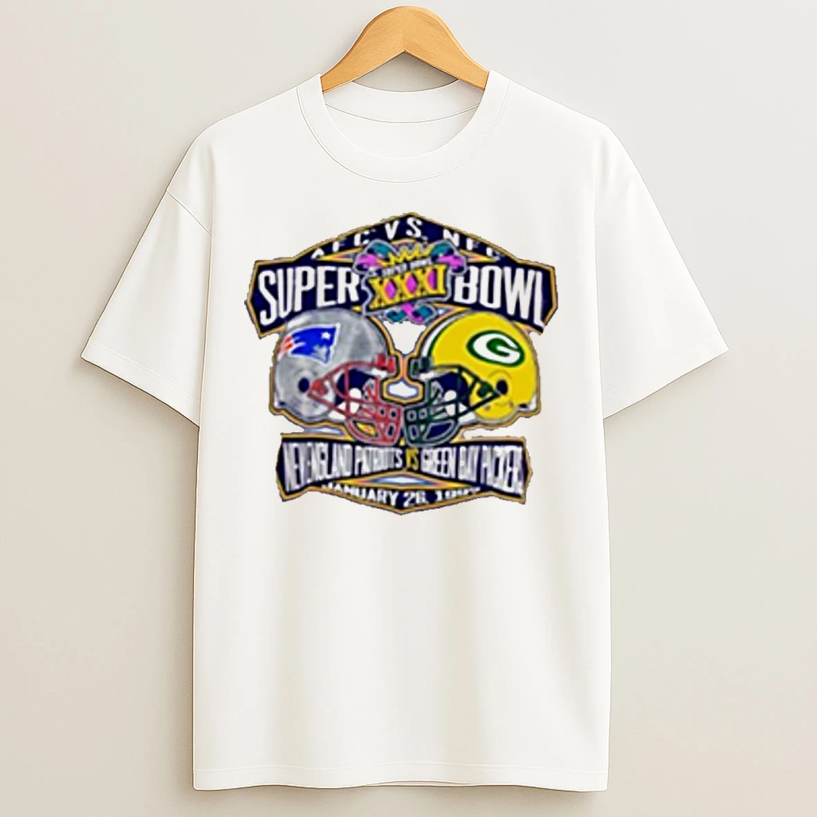Classic Packers Vs Patriots Super Bowl Xxxi Vintage 90s T Shirts