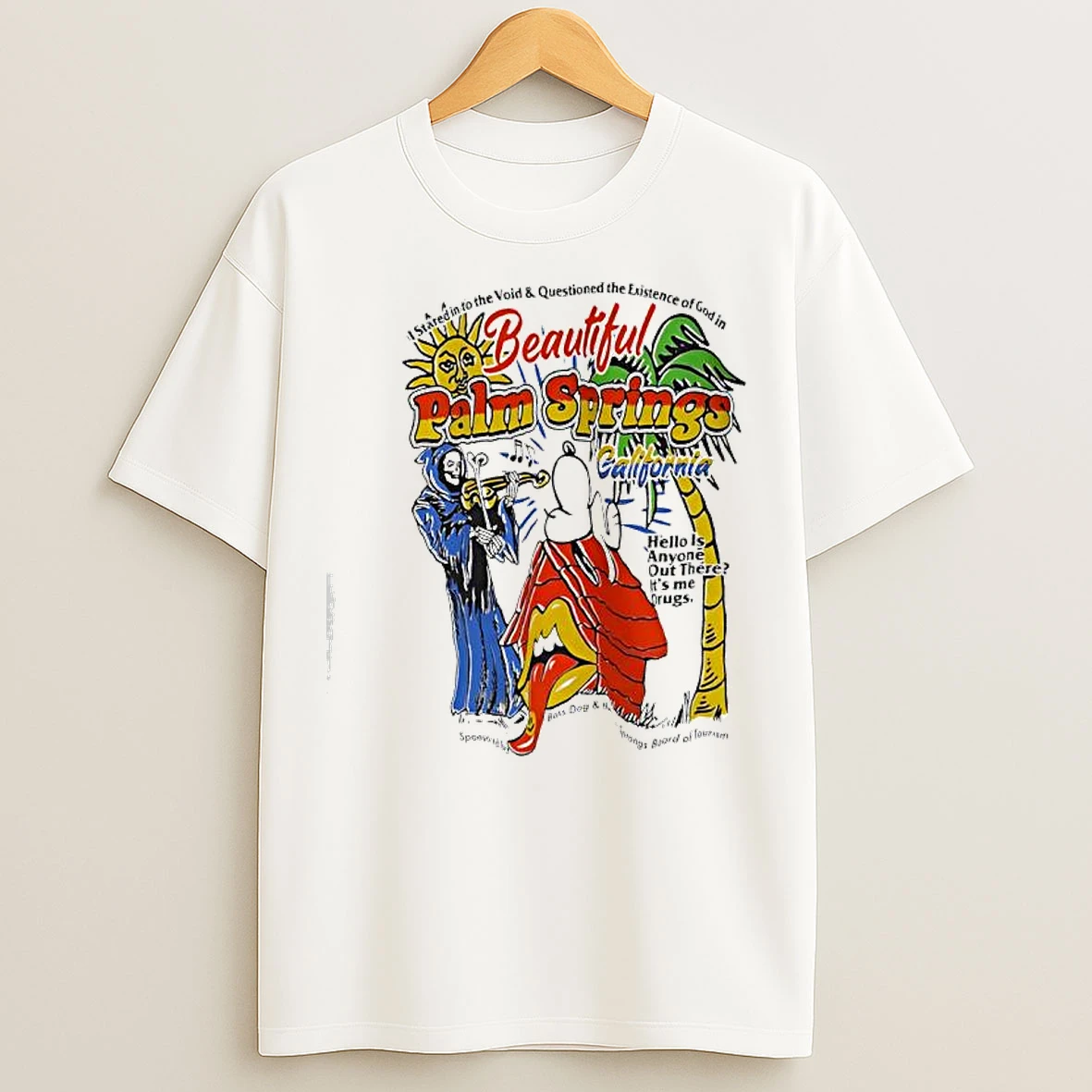 Classic Palm Springs Beautiful California Snoopy And Grim Hello Is Anyone Out There T Shirts