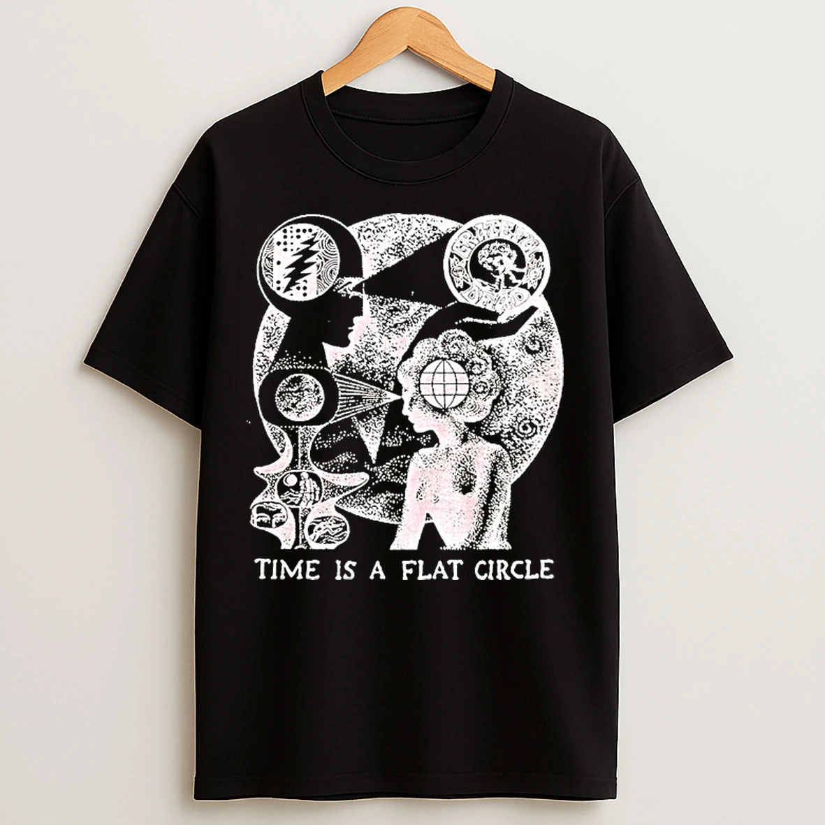 Classic Panoptisphere Time Is A Flat Circle Clove T Shirts