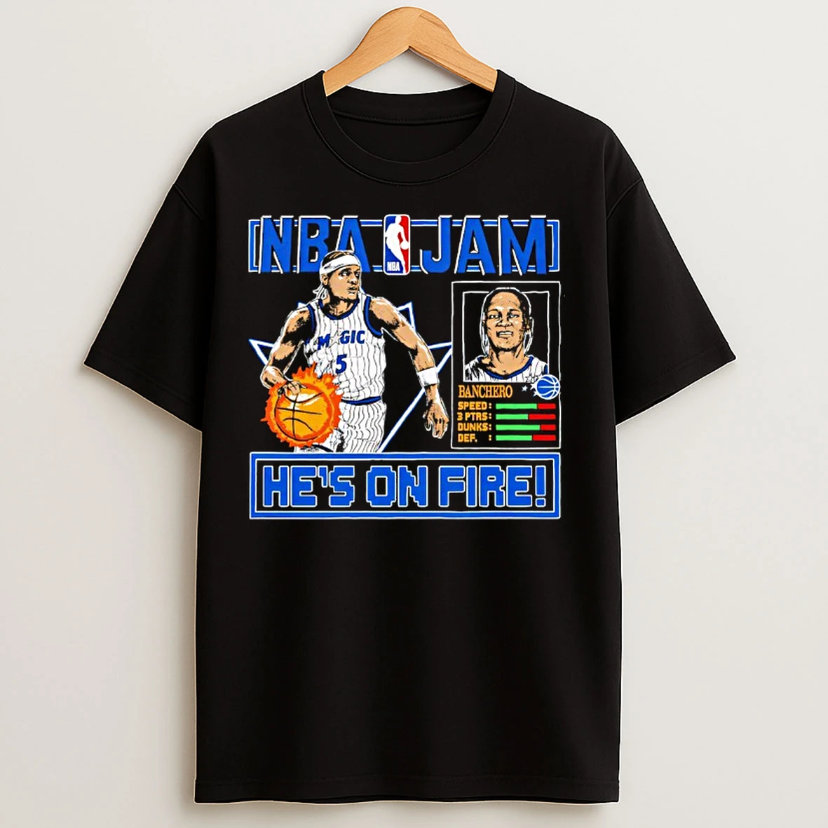 Classic Paolo Banchero Orlando Magic Nba Jam Hes On Fire T Shirts