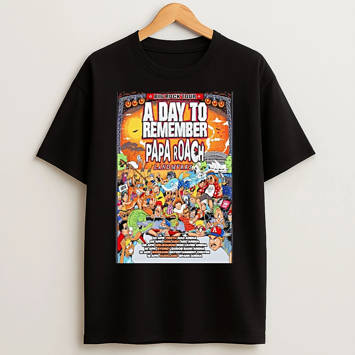Classic Papa Roach Big Rock 2026 Tour T Shirts