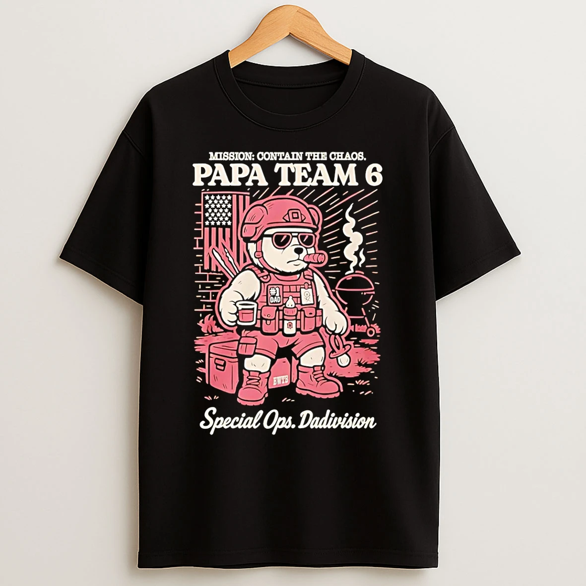 Classic Papa Team 6 Special Ops Dadivision T Shirts