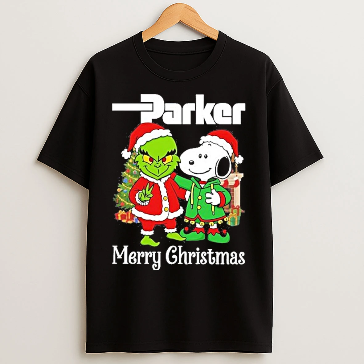 Classic Parker Hannifin Santa Grinch X Santa Snoopy Merry Christmas T Shirts