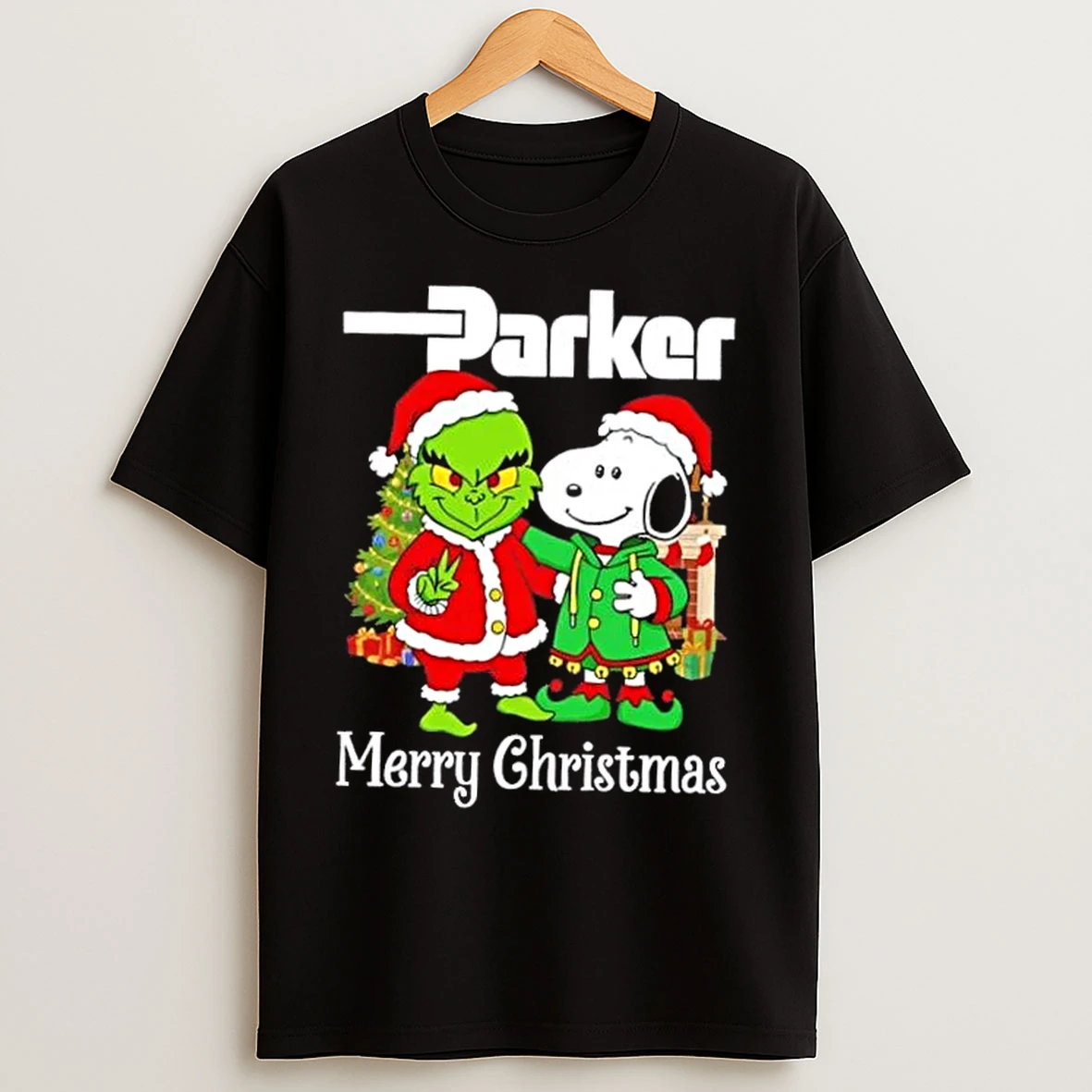 Classic Parker Hannifin X Grinch And Snoopy Merry Christmas T Shirts