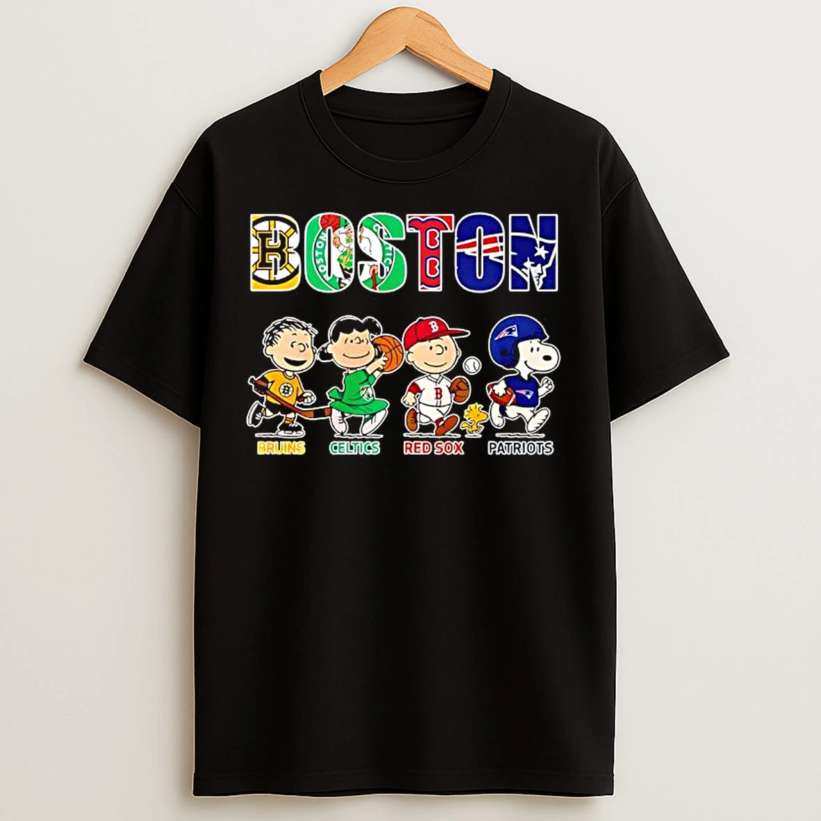 Classic Peanuts Boston Sports Teams X Bruins Celtics Red Sox And Patriots T Shirts