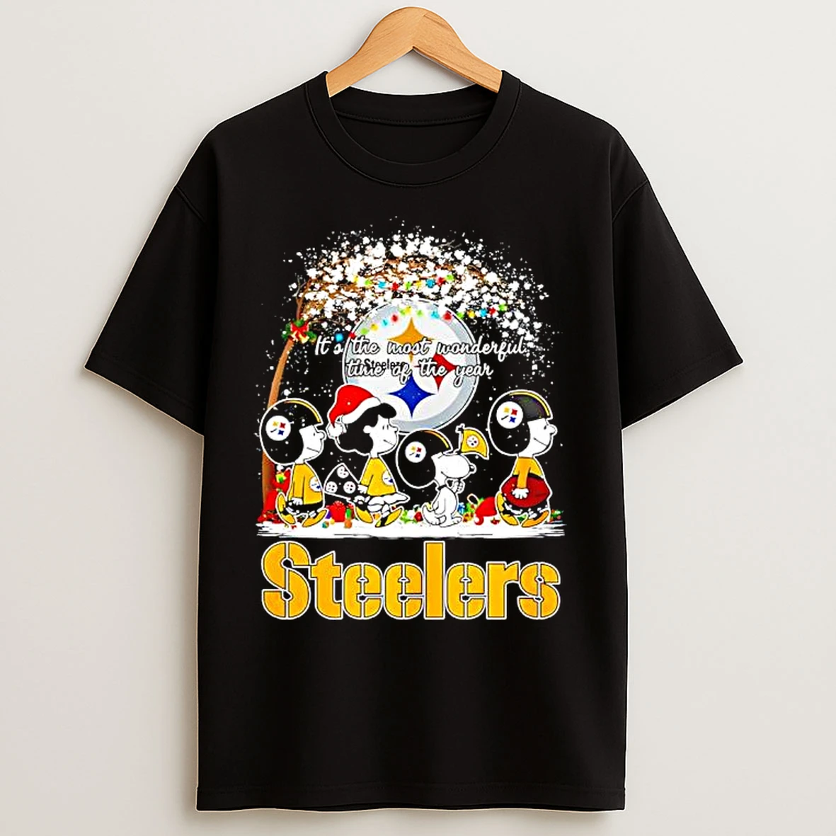 Classic Peanuts Christmas Pittsburgh Steelers Fan Its The Most Wonderful Time Of The Year T Shirts