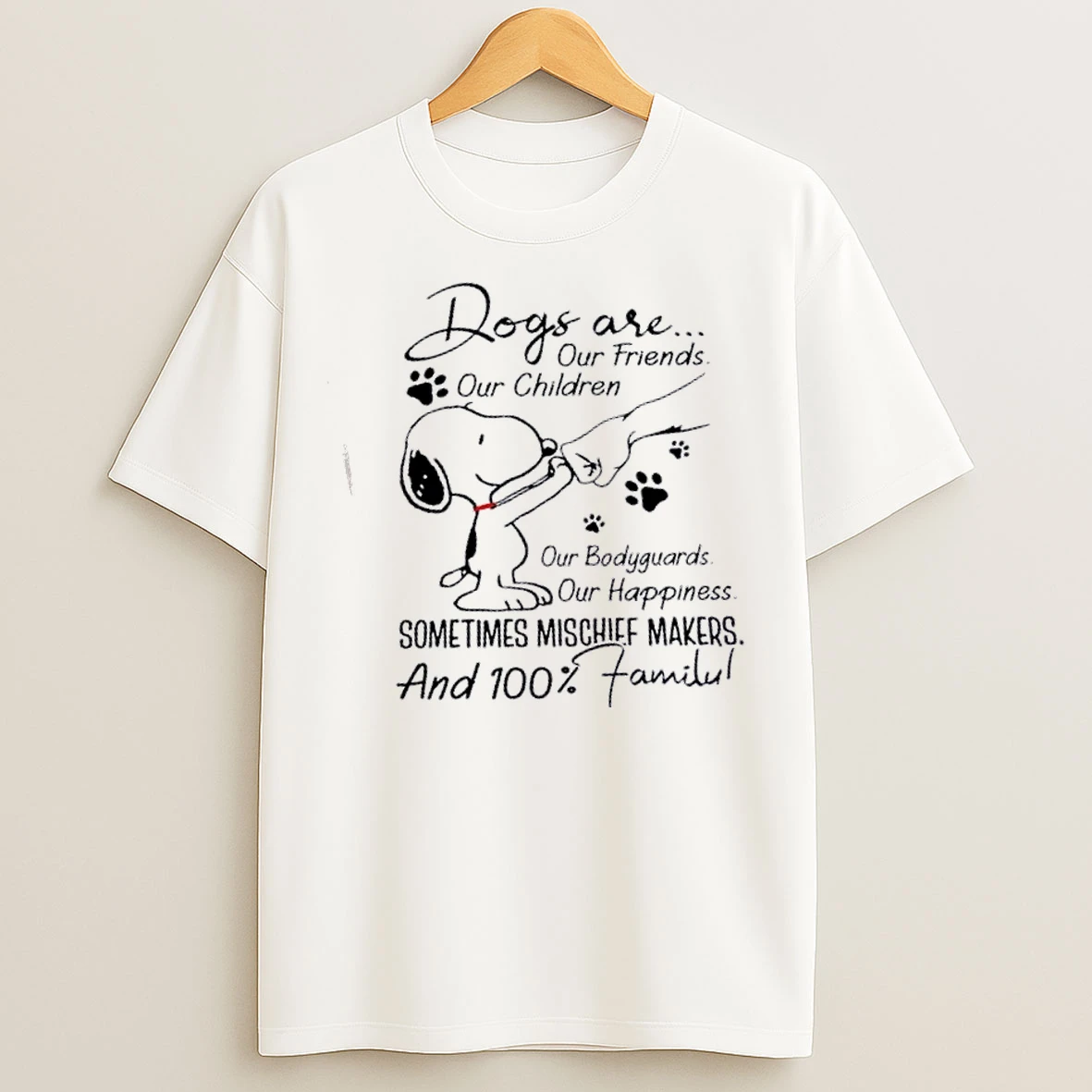 Classic Peanuts Snoopy Fist Bump Dogs Are Our Friends Our Children T Shirts