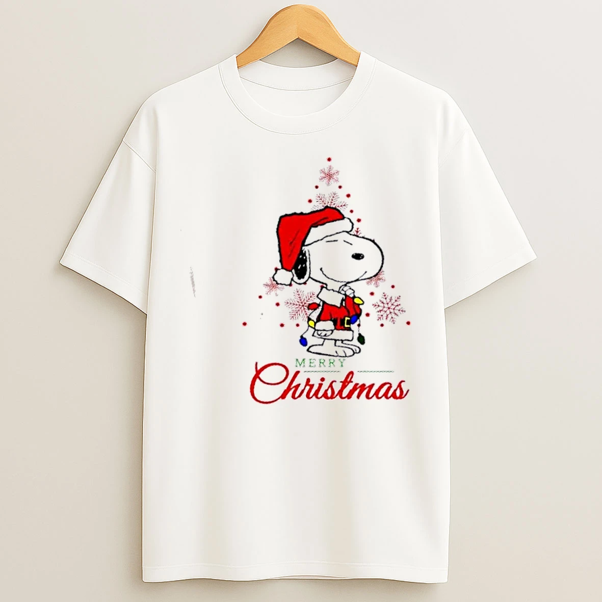 Classic Peanuts Snoopy Merry Christmas Tree T Shirts